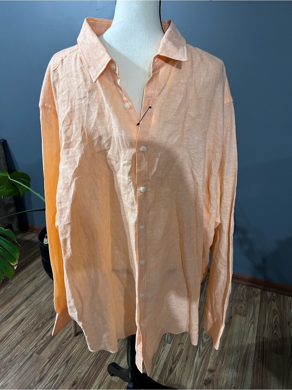 Murano Peach Button-Down Long Sleeve Shirt